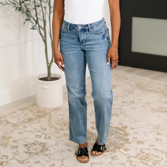 Corrine Mid Rise Control Top Vintage Straight Jeans - NWOT - Picture 1 of 7